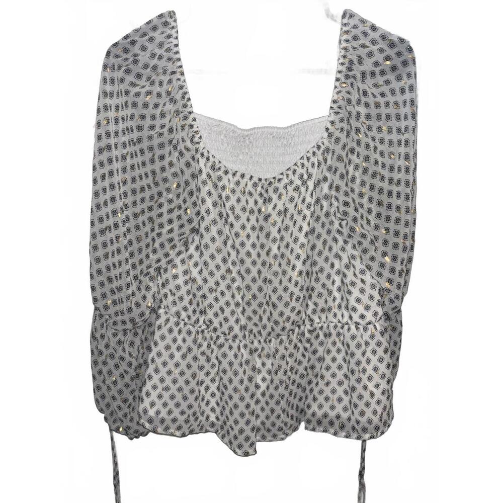 June & Hudson Women's Printed Peplum Top - Size XL